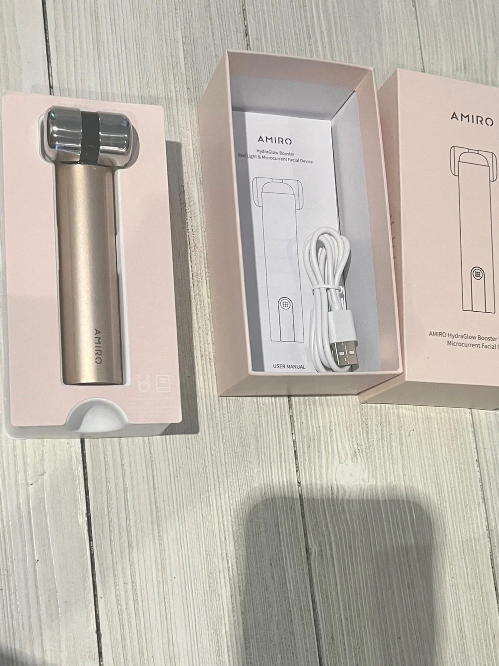 Hydraglow Booster/ Red Light & Microcurrent Facial Device - Gold